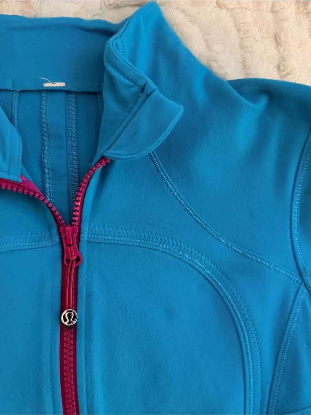 lululemon athletica Blue Full-Zip Jacket with Pink Trim